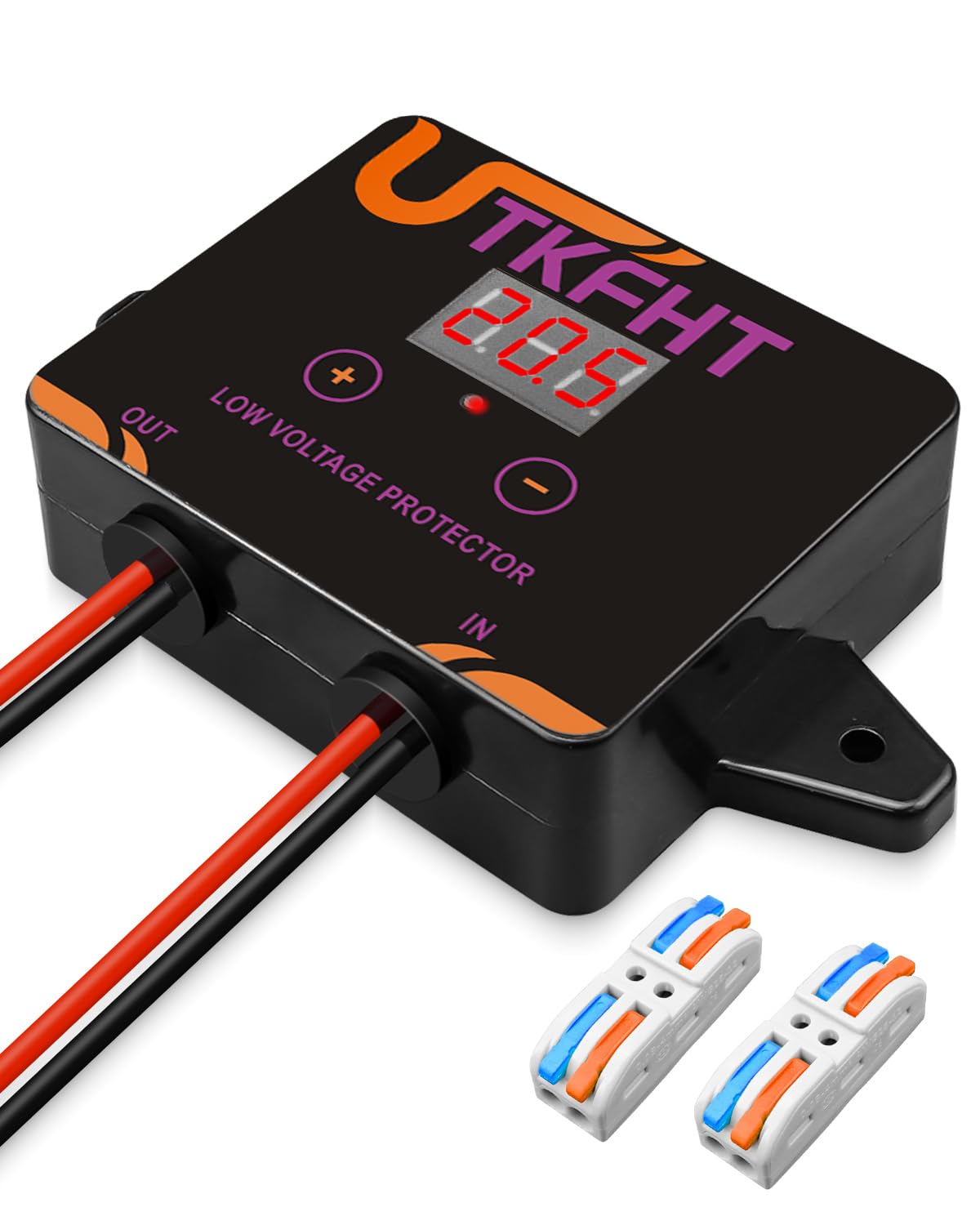 UTKFHT front panel LED display showing voltage for clear monitoring
