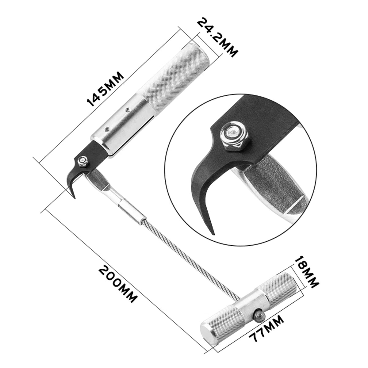 UTMALL close-up of rubber gasket knife cutting edge, safe seal removal benefit