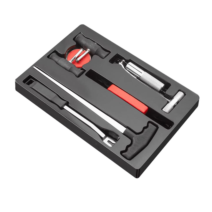 UTMALL front view of 7-piece kit showing all tools and case, durable set benefit