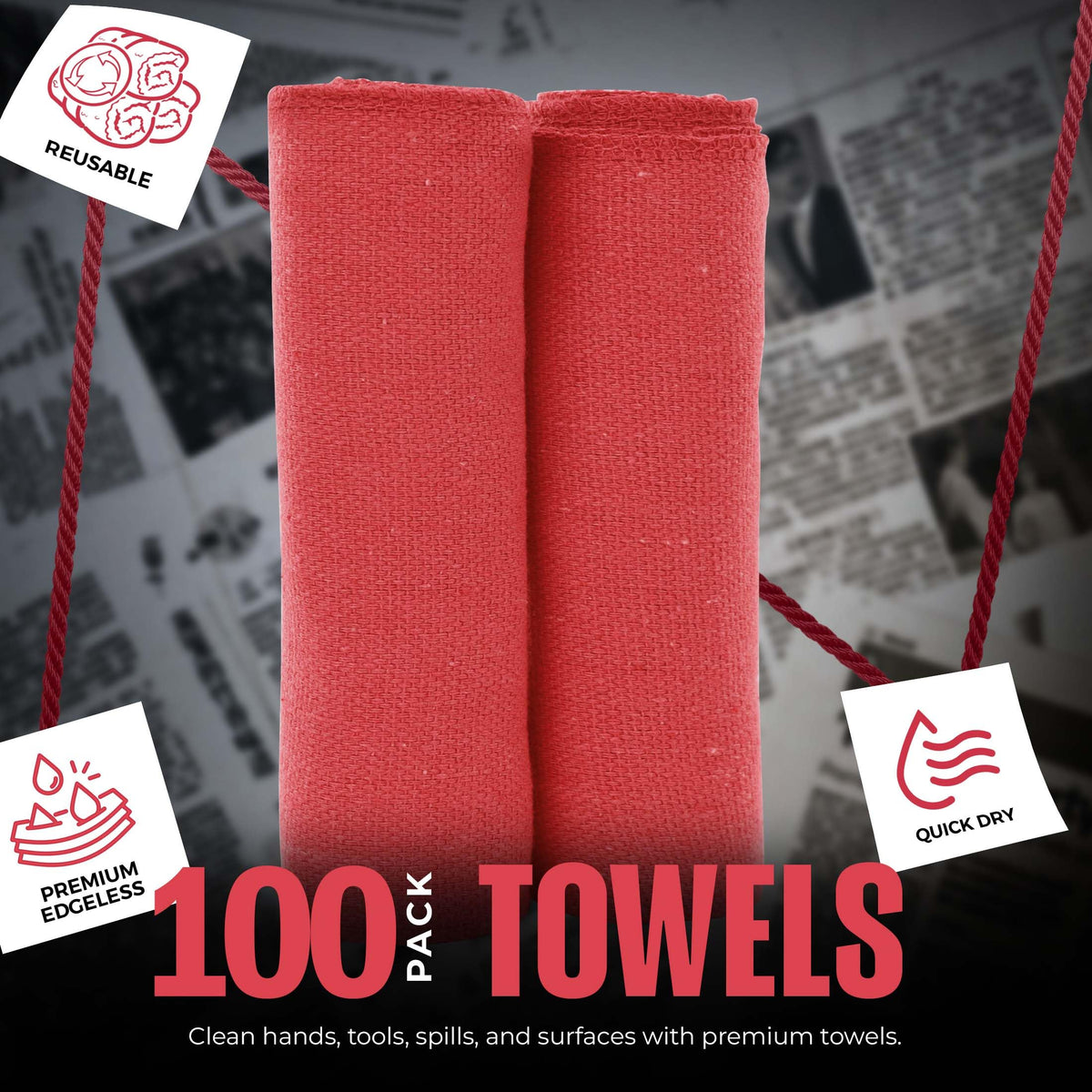 Utopia Towels neatly folded stack showing reusable convenient storage