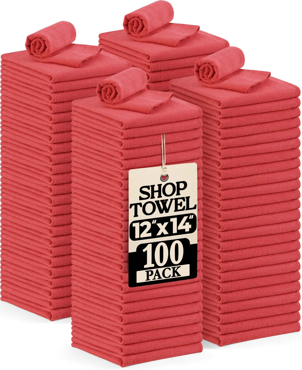Utopia Towels front packaging showing 100-pack and red color benefits