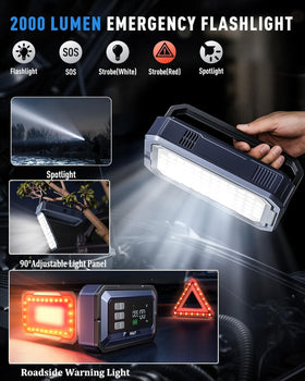 UTRAI JS-30 air compressor hose attached, inflating tire quickly and accurately