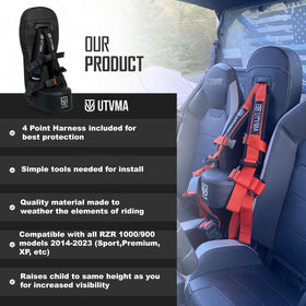 UTVMA 4-point harness auto-buckle closeup for fast securement and simple use