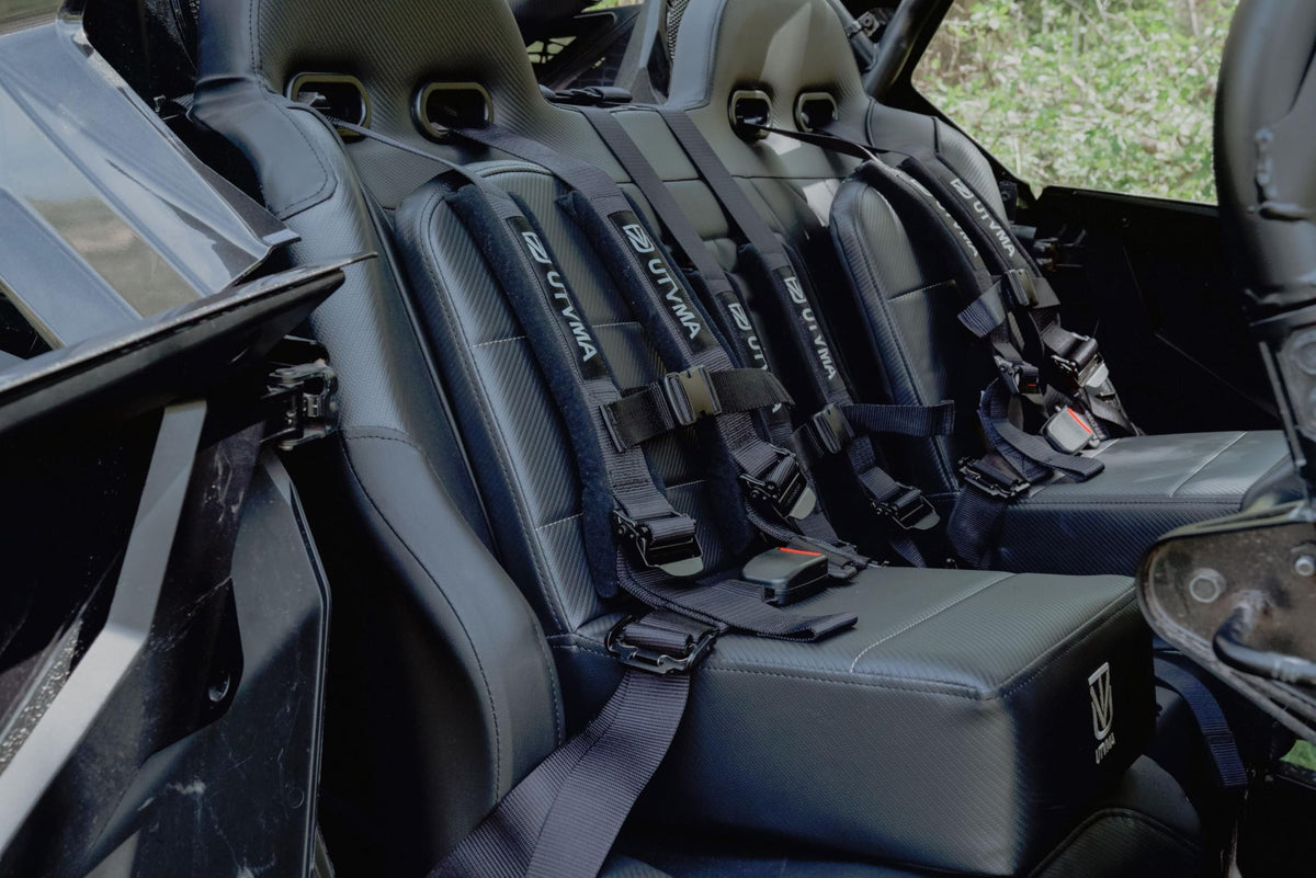 UTVMA back pad detail showing 2-inch support for improved posture