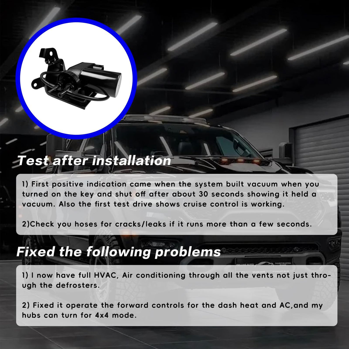 UVYMZY installed underhood in a truck demonstrating proper placement