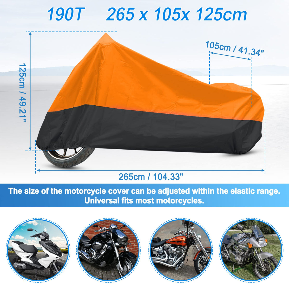 uxcell elastic hem fitted around bike base for snug protection