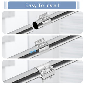 uxcell clamp beside ruler showing 76mm width and fit verification