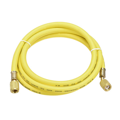 uxcell front view showing yellow hose and connectors for clear identification and portability