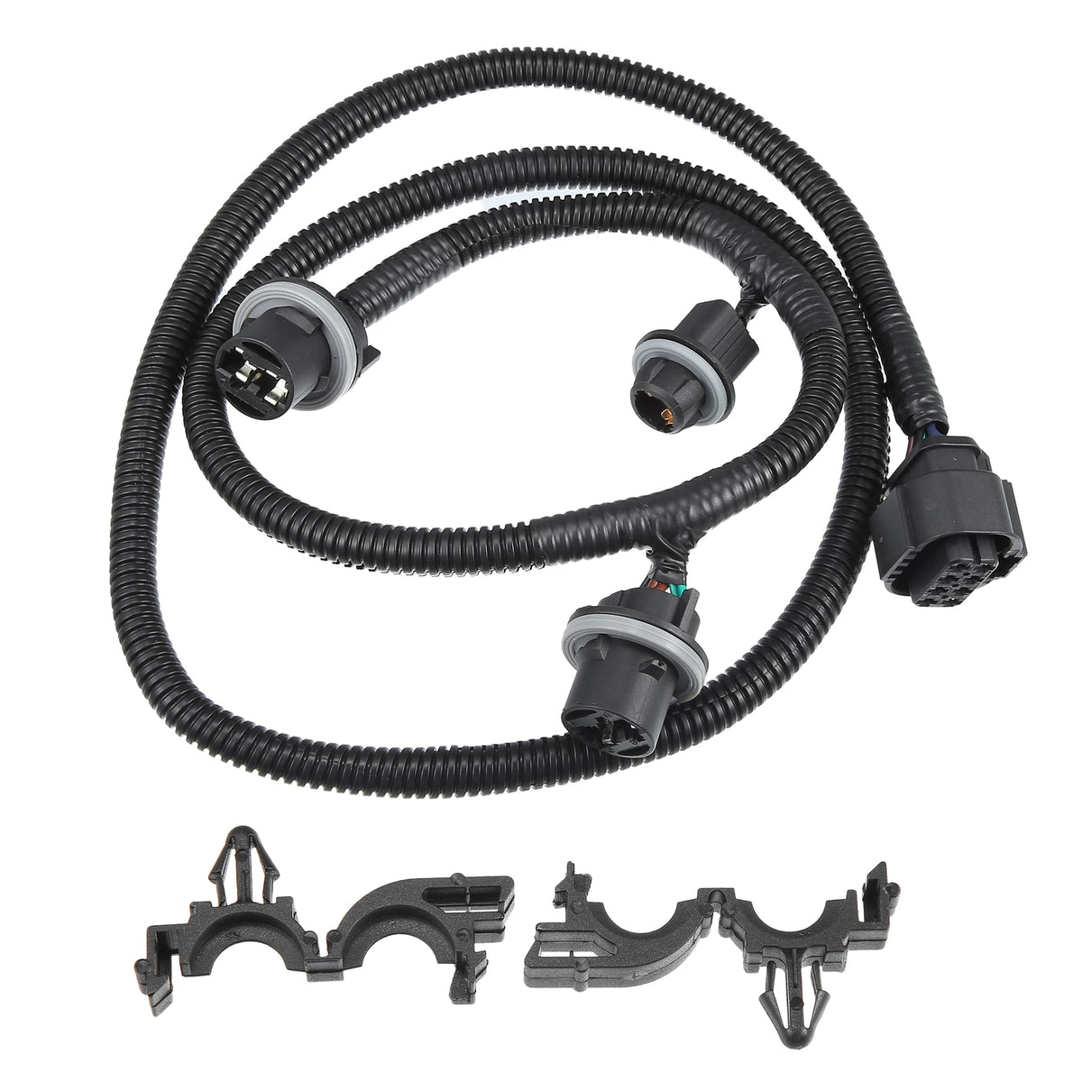 uxcell front view of driver-side tail harness showing fitment and easy replacement benefit