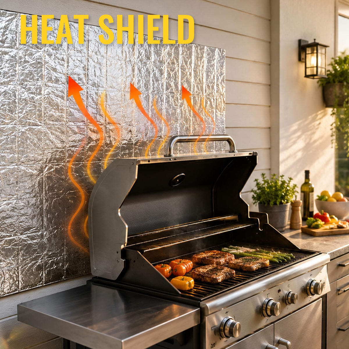 uxcell heat barrier comparison illustrating reduced temperature transfer