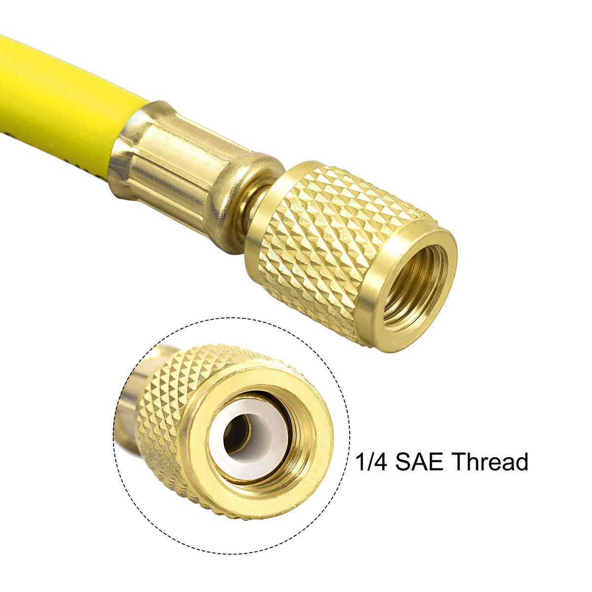 uxcell hose attached to home AC unit demonstrating easy angled access and usability
