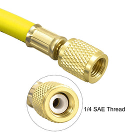 uxcell hose attached to home AC unit demonstrating easy angled access and usability