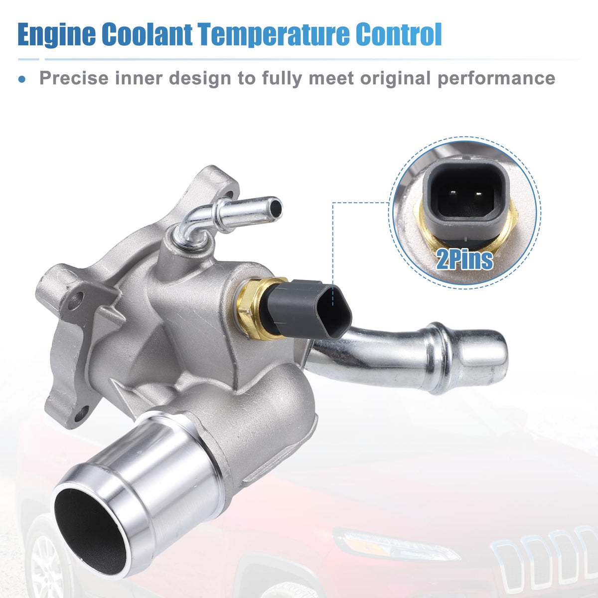 uxcell thermostat housing installed in engine bay improving cooling reliability