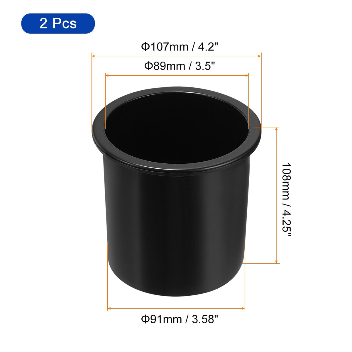uxcell top view dimensions with visible inner diameter highlighting precise fit advantage