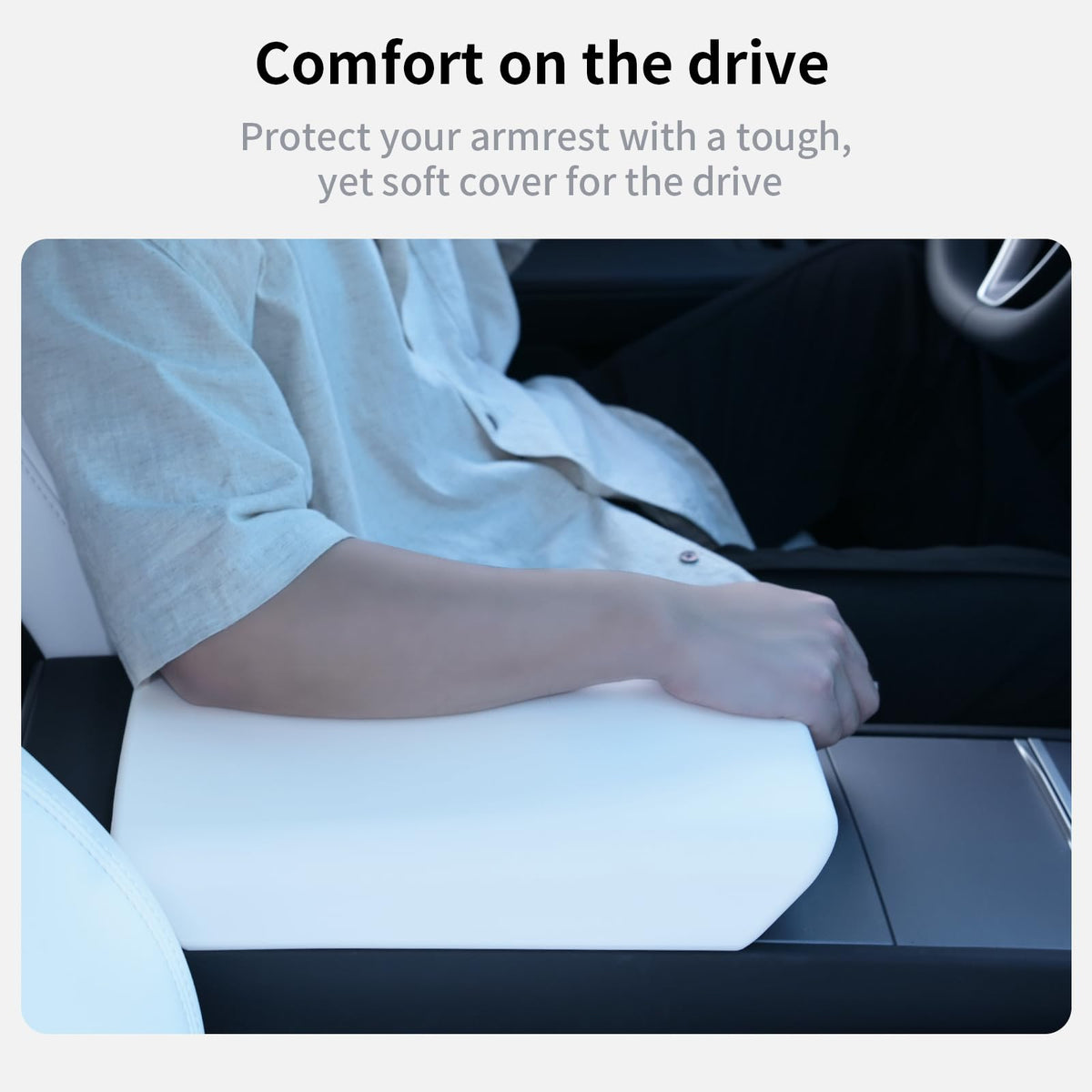 Uxcer top profile showing thin seamless design that matches Tesla interior