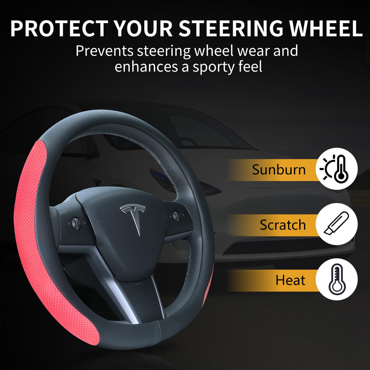 Lifestyle interior shot with Uxcer red cover adding sporty, refined look