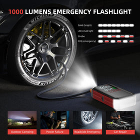 UZNY LED flashlight lens and beam illustrating bright roadside visibility