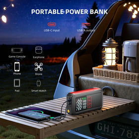 UZNY power bank USB ports close-up for charging phones on the go