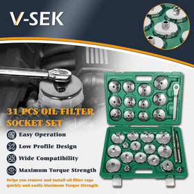 V-SEK close-up of cup sockets highlighting precise fit and durable finish benefit