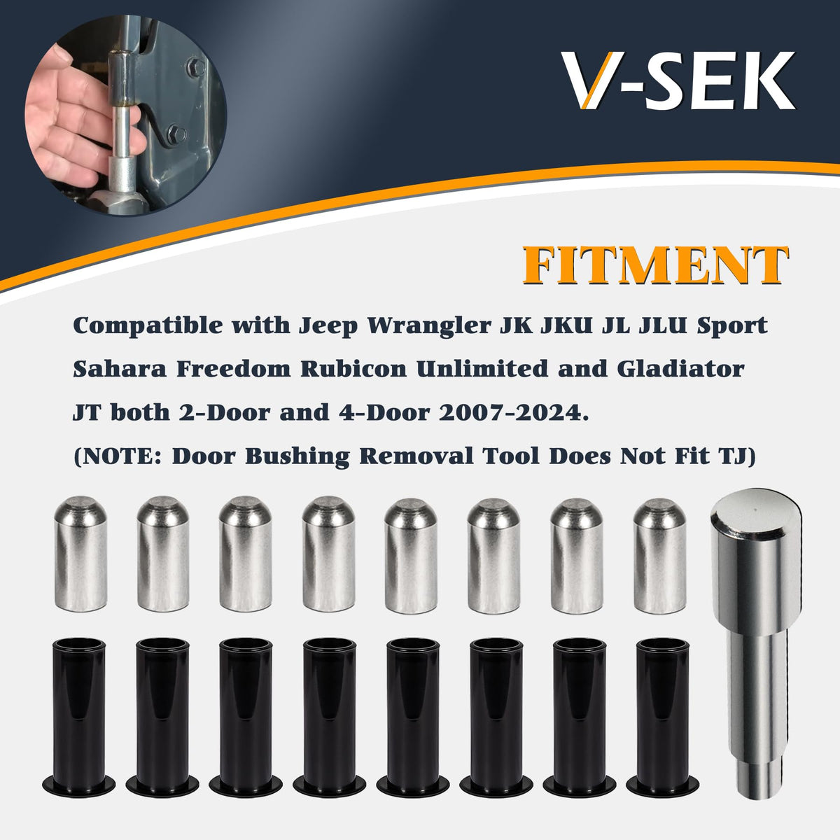 V-SEK stainless steel pin guide close-up highlighting rust resistance and precise fit