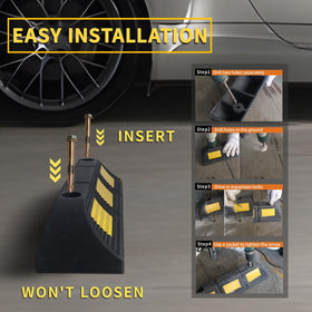 Vacallity side profile showing 3.5-inch height for reliable wheel stop benefit