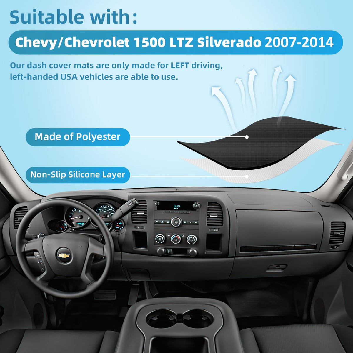VAFMOLEI installed over passenger area showing single glove box compatibility