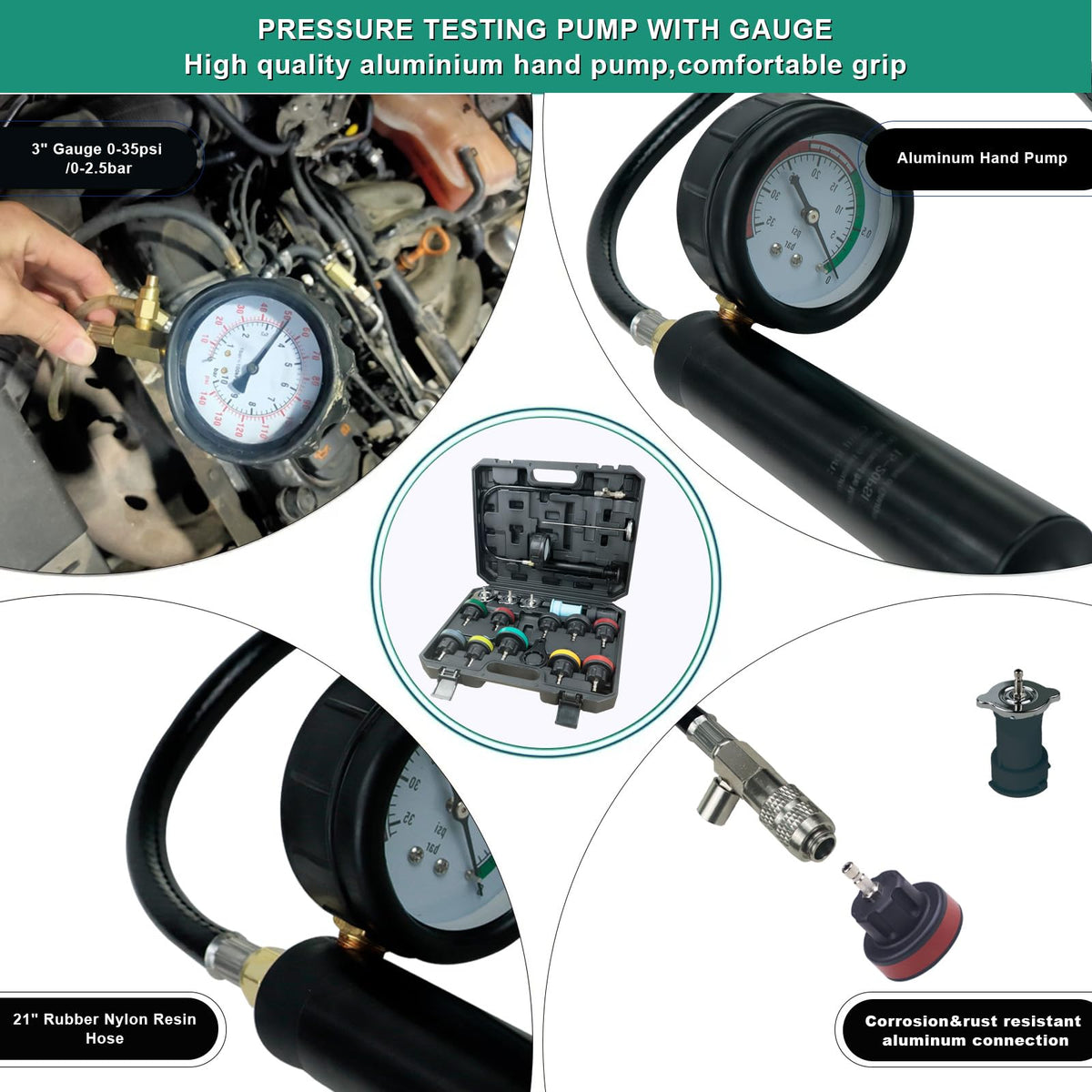 VAGNEUS being used in a workshop on a car cooling system to find leaks quickly and save repair time