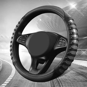 vaitarkli steering wheel cover in car interior, adds sporty look and all-season comfort