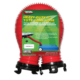 Valterra D04-0111 front view showing red 5-foot hose and pre-attached fittings for easy use