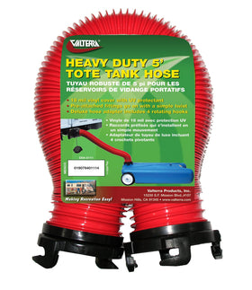 Close-up of Valterra rotating hose adapter with four hooks showing corrosion resistance and smooth swivel