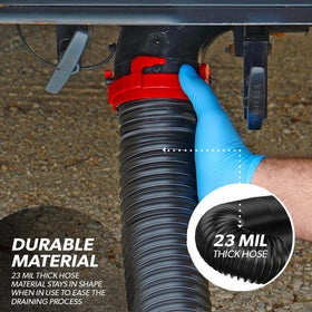 Valterra Dominator close-up of hose texture highlighting UV-protected surface durability