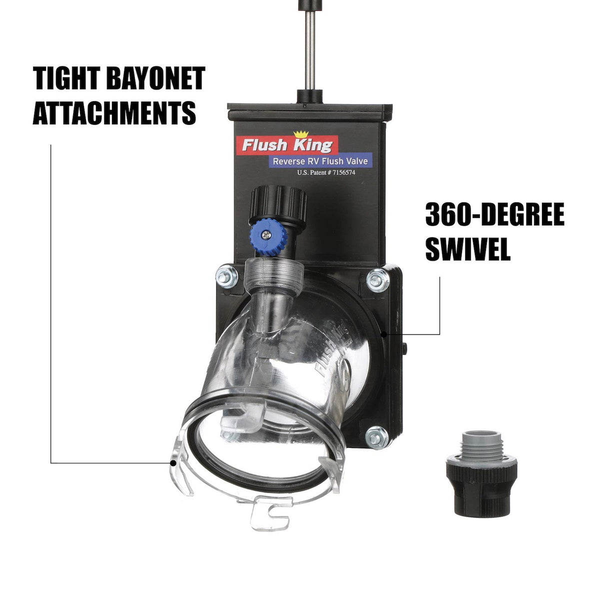 Valterra Flush King anti-siphon valve inside showing fresh-water protection