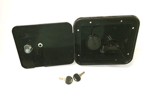 Valterra front face of black hatch showing secure sealed fit benefit