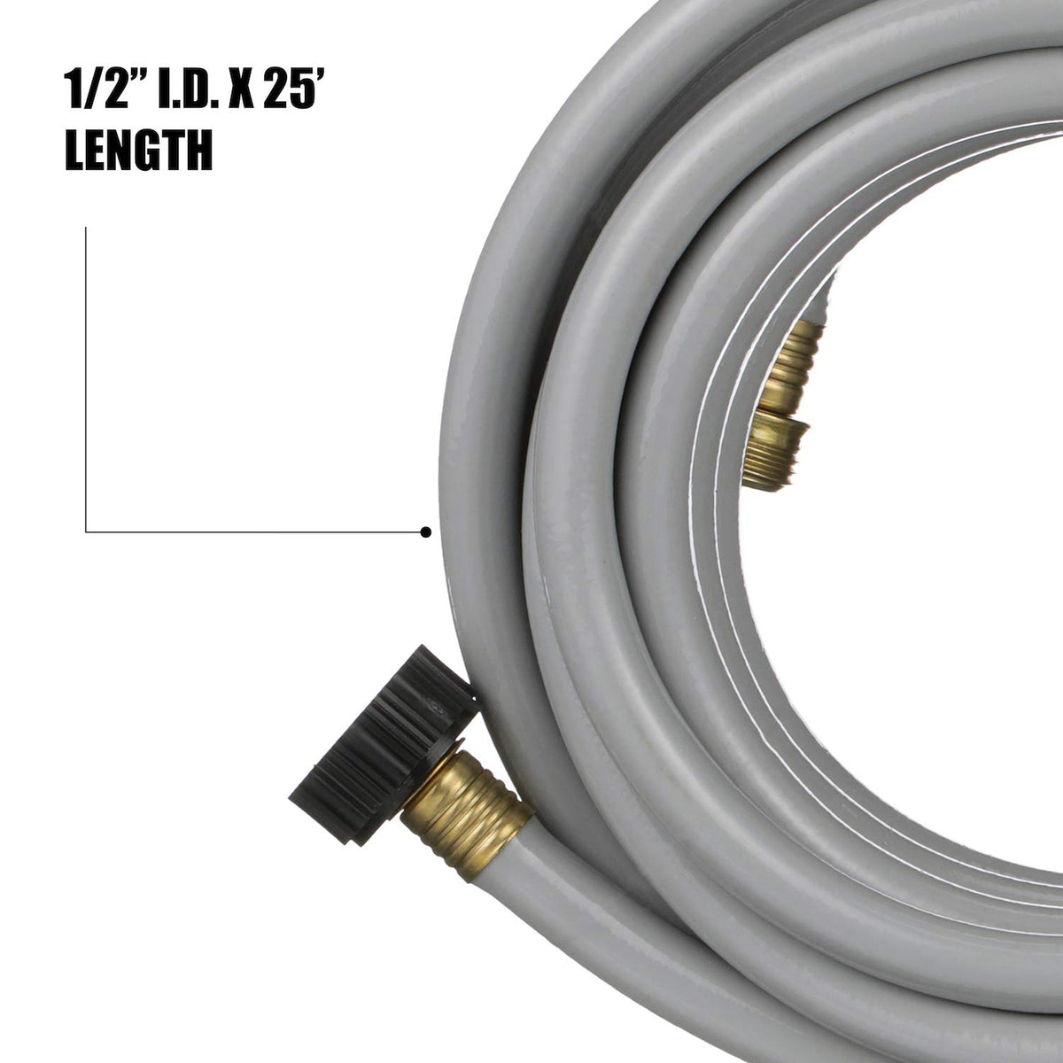 Valterra hose in use draining an RV grey water outlet, safe non-potable routing benefit
