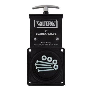 Valterra valve next to nuts and bolts for scale, includes all hardware for quick install