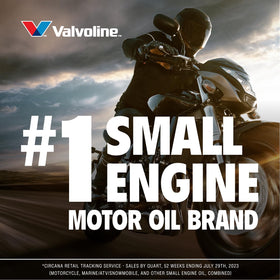 Valvoline pouring into motorcycle engine demonstrating proper application