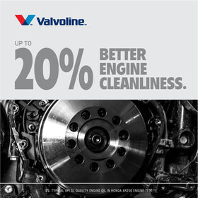 Valvoline quart next to tape measure for size and scale clarity
