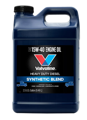 Valvoline 15W-40 front packaging showing jug and capacity benefit