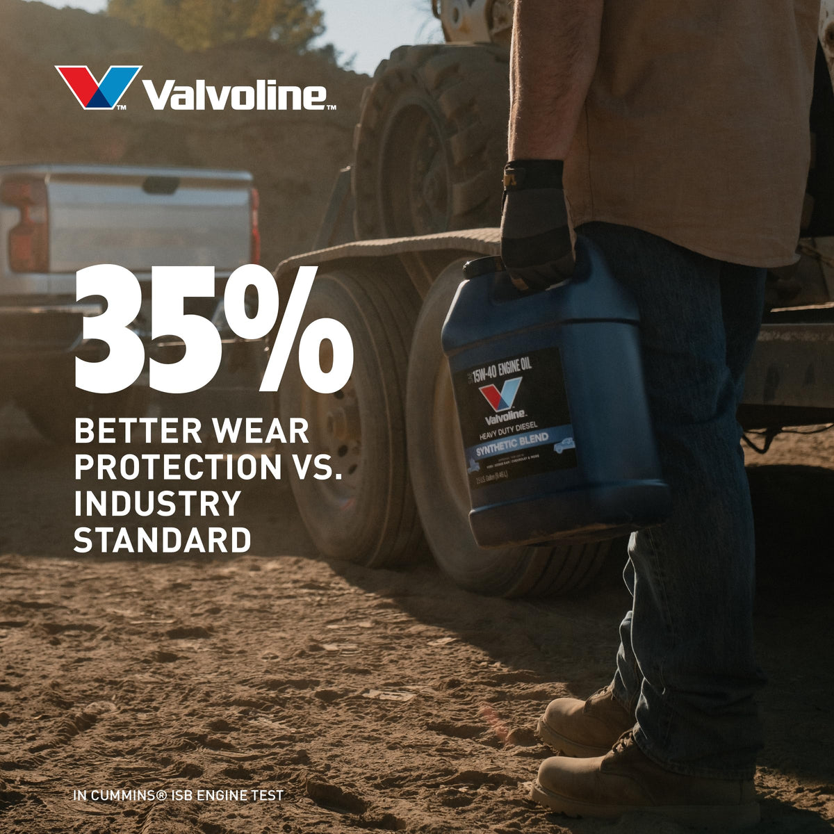 Valvoline 15W-40 used during truck maintenance for reliable protection