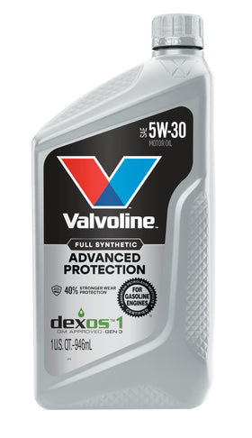Valvoline label close-up highlighting specs and certifications