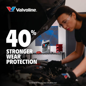 Valvoline oil sheen and viscosity sample illustrating flow