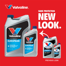 Valvoline pouring oil into engine showing clean pour and protection benefit