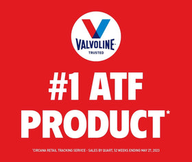 Valvoline ATF 1 QT beside ruler for scale to illustrate compact, service-sized bottle