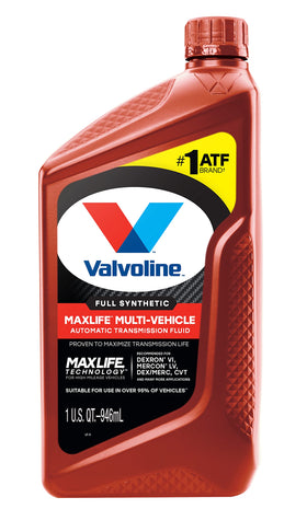 Valvoline ATF close-up label detail highlighting specifications and compatibility benefits