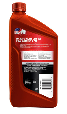Valvoline ATF pouring into a funnel demonstrating easy pour and service-ready design