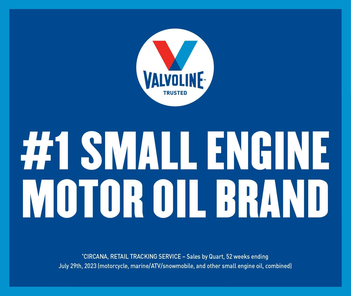Valvoline quart beside an ATV engine bay showing application benefit