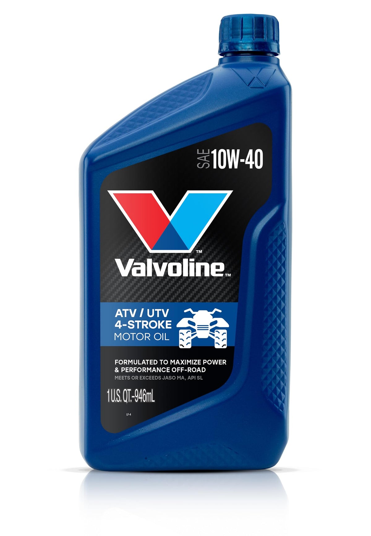 Valvoline label close-up highlighting SAE 10W-40 and ATV specification