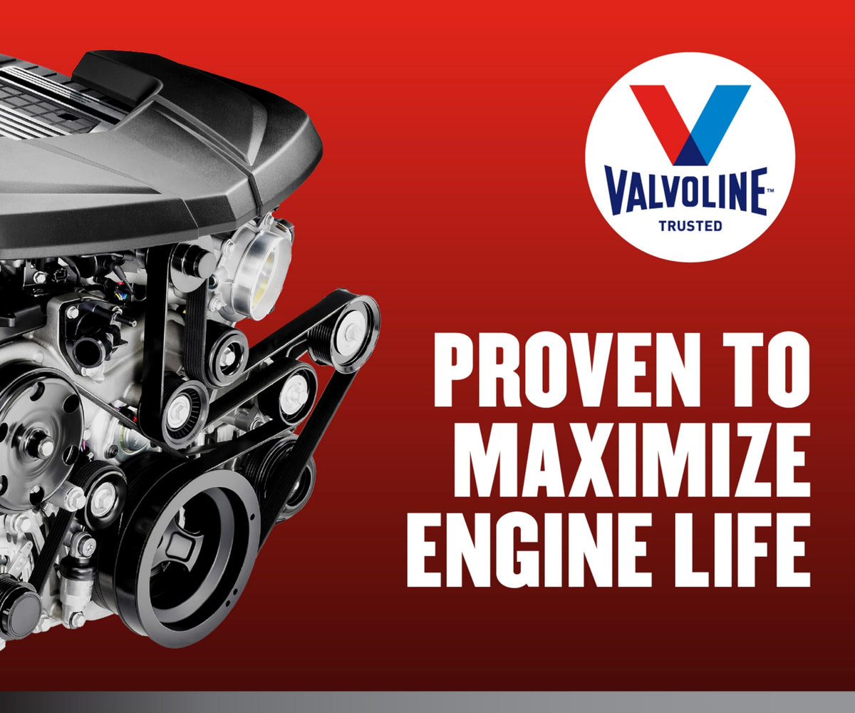 Bottle cap and pour spout detail for Valvoline ease-of-use and clean pouring