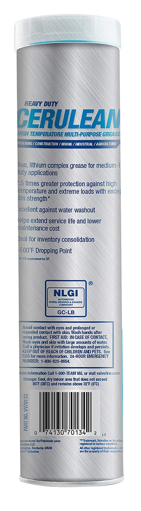 Valvoline Cerulean cartridge loaded in grease gun applying lubricant to a bearing benefit: clean controlled dispensing