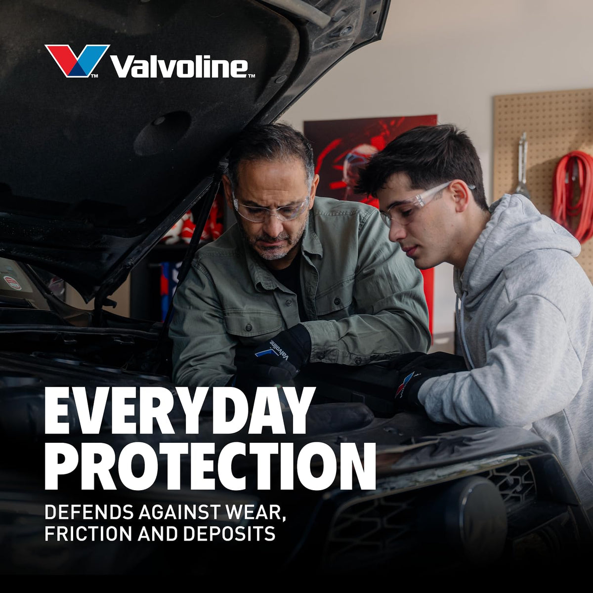 Valvoline oil texture close-up illustrating smooth low‑friction formulation